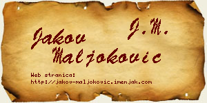 Jakov Maljoković vizit kartica